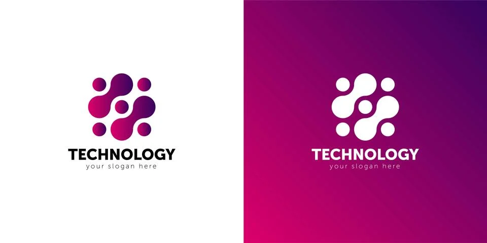 Technology - vector logo for corporate identity. Abstract chip sign. Network Stock Illustration