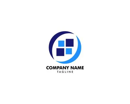 Technology Vector Logo Template Design 库存插图