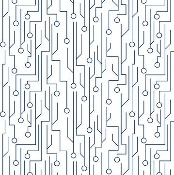 Technology. Vector pattern in line style. Digital art Stock Illustration
