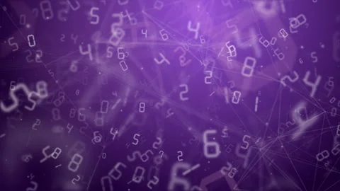 Technology violet background with fly numbers. Big data concept. Stock Footage 262285382