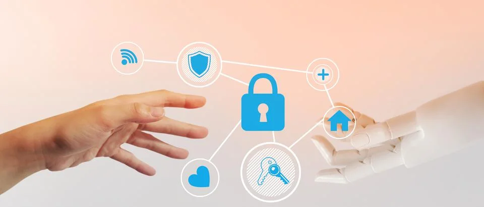 Technology for the virtual world of the future with internet data protection Stock Illustration