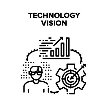 Technology Vision Of Future Vector Black Illustration Illustrazione stock