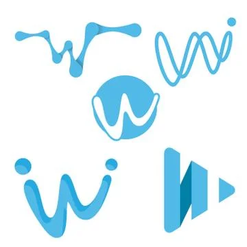 Technology W Letter Illustrazione stock