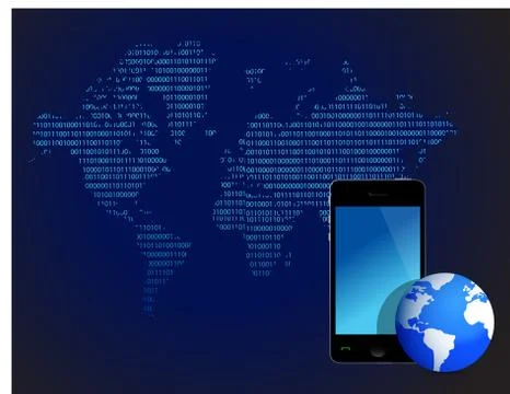 Technology wallpaper design over a blue background design Stock Illustration