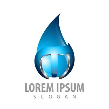 Technology water drop logo concept design. Symbol graphic template element ve Illustrazione stock