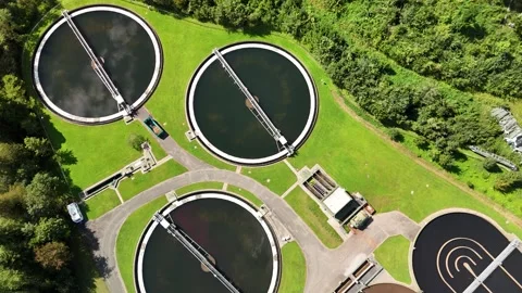 Technology Water Purification System From Above Stock Footage 316522802