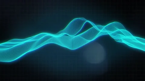 Technology Wave - 3D Animated Looping Grid Stock Footage 133547799