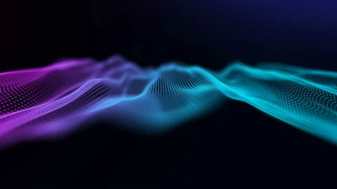 Technology wave background connected points abstract. Blue blockchain technology Stock Footage 151161297