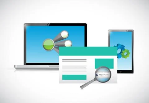 Technology web design platforms Illustrazione stock