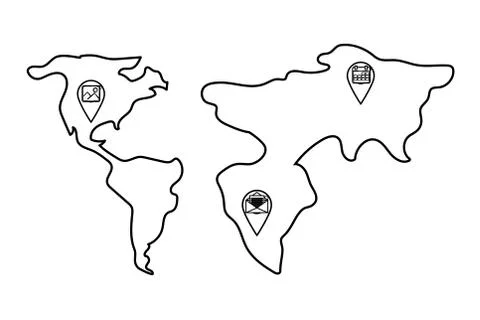 Technology web gps locations イラスト素材
