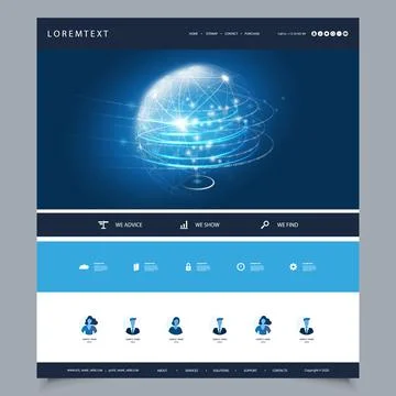Technology Website Creative Design Template for Your Business - Cloud Compu.. イラスト素材
