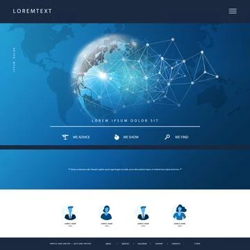 Technology Website Design Template for Your Business - Cloud Computing, Tel.. 스톡 일러스트