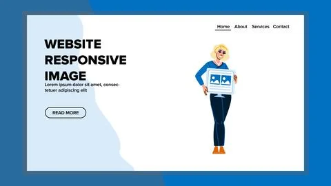 Technology website responsive image vector Stock Illustration