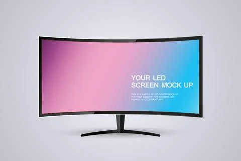 A Technology wide screen LED Curved TV wide screens for Digital Signage Sta.. Stock Illustration