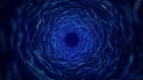 Technology wireframe circle tunnel. Futuristic 3D wormhole grid. Stock Footage 275854809
