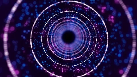 Technology wireframe circle tunnel. Futuristic 3D wormhole grid. Stock Footage 275860484