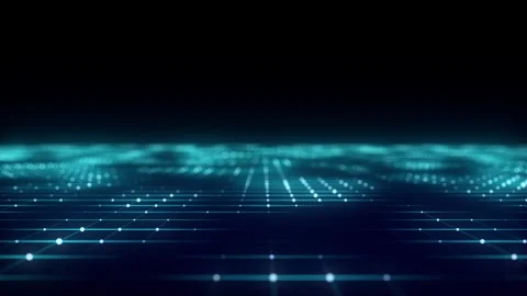 Technology wireframe landscape. Perspective grid. Digital space. 動画素材 249451179