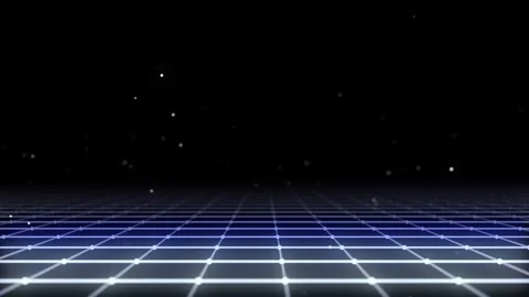 Technology wireframe landscape. Perspective grid. Digital space. Blue mesh. 動画素材 306536285