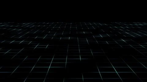 Technology wireframe landscape. Perspective grid. Digital space. Colorful mes 스톡 일러스트