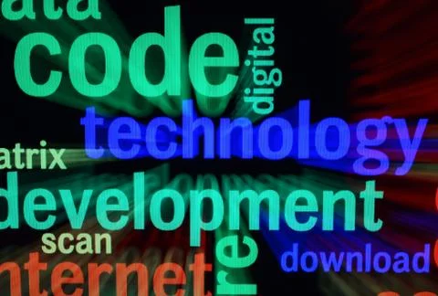 Technology word cloud Stock Illustration