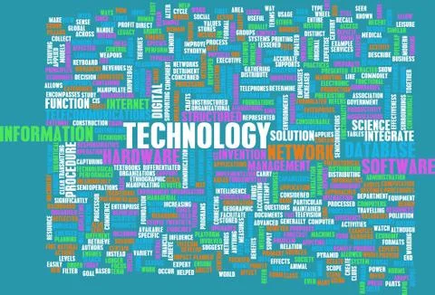 Technology word cloud Stock Illustration