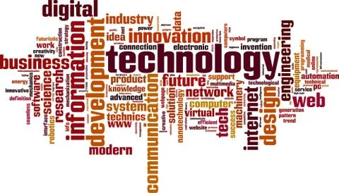 Technology word cloud Stock Illustration