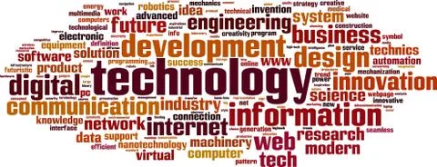 Technology word cloud Stock Illustration