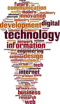 Technology word cloud Stock Illustration