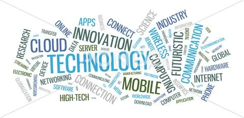 Technology word cloud illustration Stock Illustration