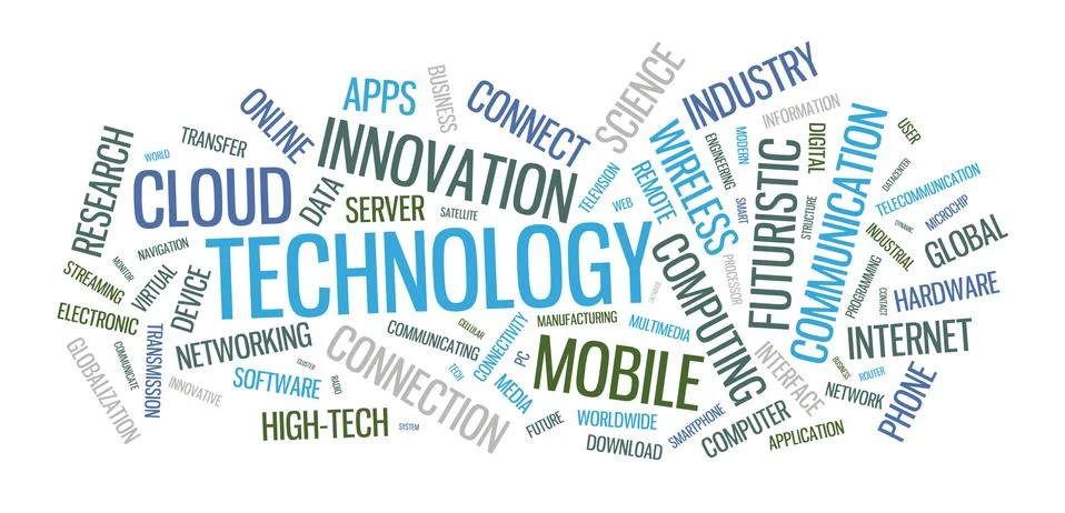 Technology word cloud illustration Stock Illustration