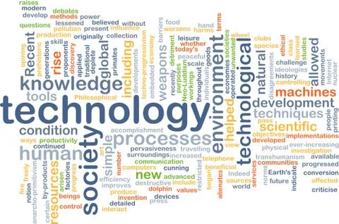 Technology wordcloud concept illustration Stock Illustration