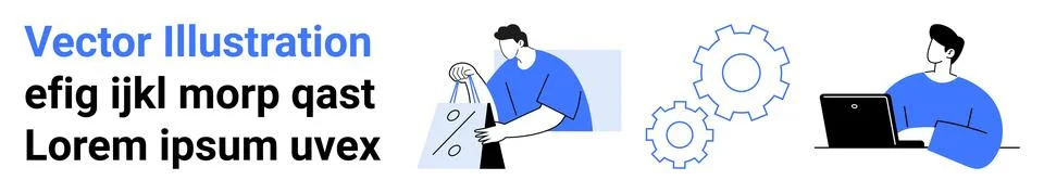 Technology Workflow and Collaboration Concept with Engineers and Developers in a 스톡 일러스트