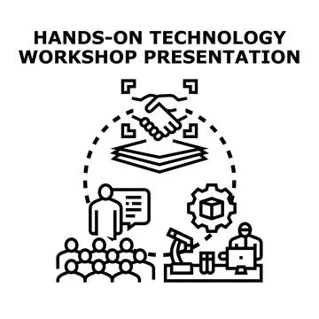 Technology workshop presentation offering hands on learning and collaboration イラスト素材