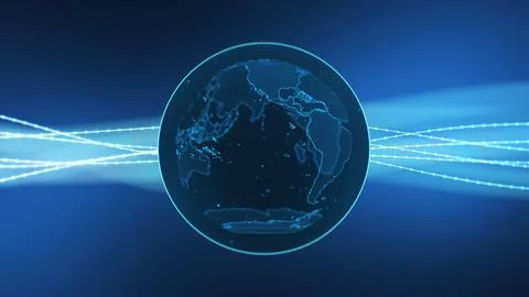 Technology World Digital Data Line Stream Network Connection Background 스톡 일러스트