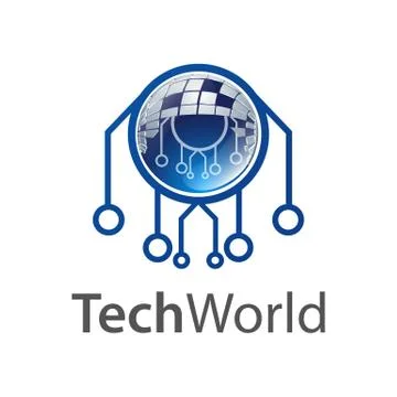 Technology world logo concept design. Symbol graphic template element Stock Illustration