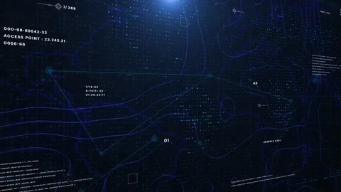 Technology world map dot with wave line floating land Stock Footage 340075867