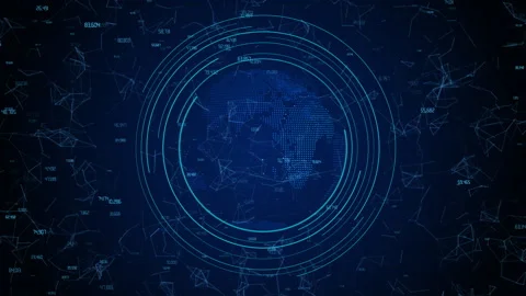 Technology World Map Point and Line, Global Network Connection Planet Earth Stock Footage 335916521