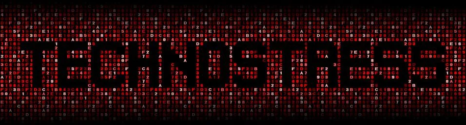 Technostress text on hex code illustration Stock Illustration