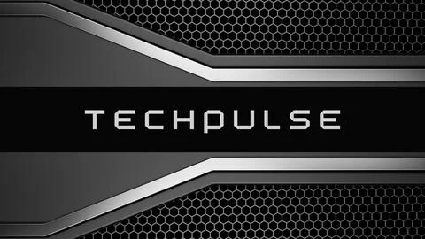 TechPulse: Futuristic Technology Logo with Metallic Design 스톡 일러스트
