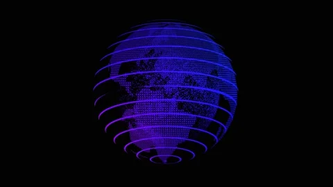 Techy blue earth with perticles. Perfect for business presentations. Stock Footage 145734972