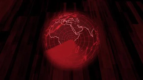 Techy earth map animation. Animated map background. Stock Illustration