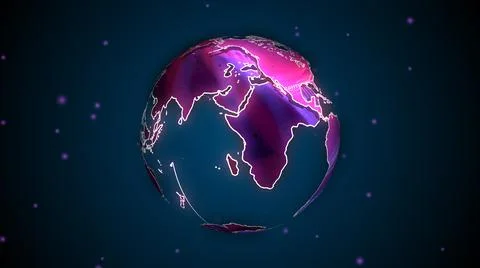 Techy earth map globe. Abstract colorful particles earth globe. Stock Illustration