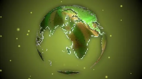 Techy earth map globe. Abstract colorful particles earth globe. Stock Illustration