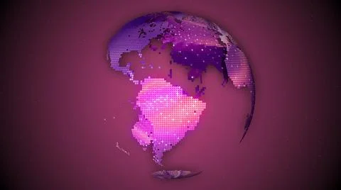 Techy earth map globe. Abstract colorful particles earth globe. Stock Illustration