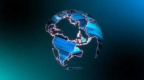 Techy earth map globe. Abstract colorful particles earth globe. Stock Illustration