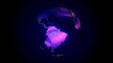 Techy earth map globe. Abstract colorful particles earth globe. Stock Illustration