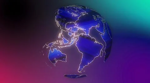 Techy earth map globe. Abstract colorful particles earth globe. Stock Illustration