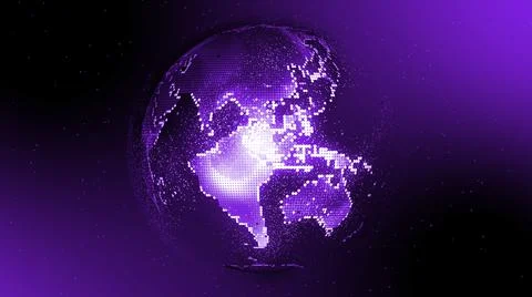 Techy earth map globe. Abstract colorful particles earth globe. イラスト素材