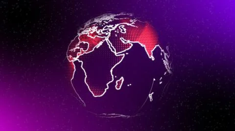 Techy earth map globe. Abstract colorful particles earth globe. Stock Illustration