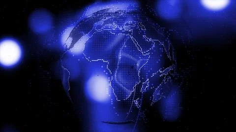 Techy earth map globe. Abstract colorful particles earth globe. Stock Illustration